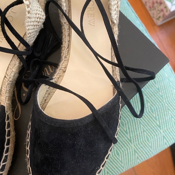 Suede espadrilles with lace up suede ties.  Made in Spain - Picture 2 of 5